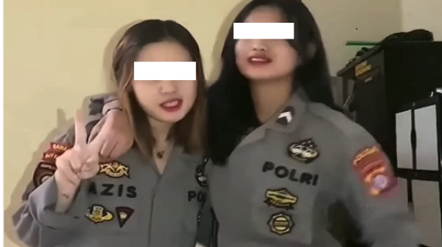 viral 2 wanita berseragam polri